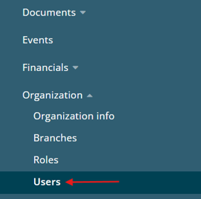 Settings > Users page