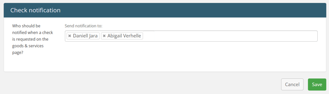 User to receive checkbook notifications