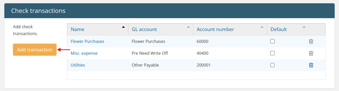 Add transaction button