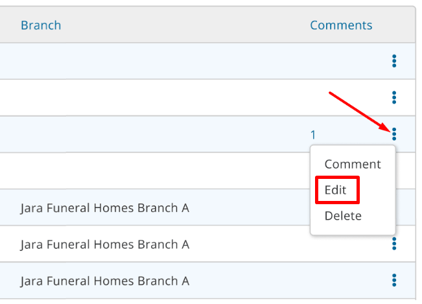 Ellipsis icon with edit task option