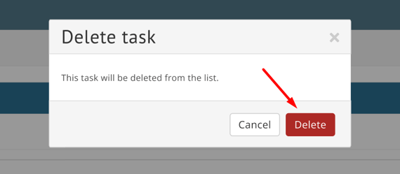 Delete task confirmation