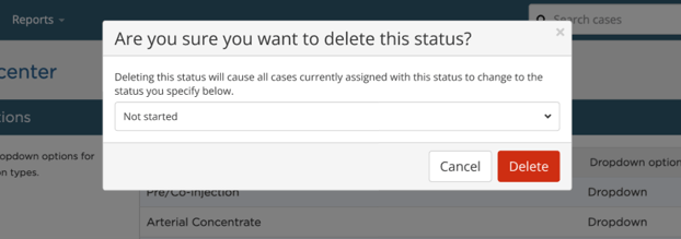 Delete status arrest message asking for replacement status