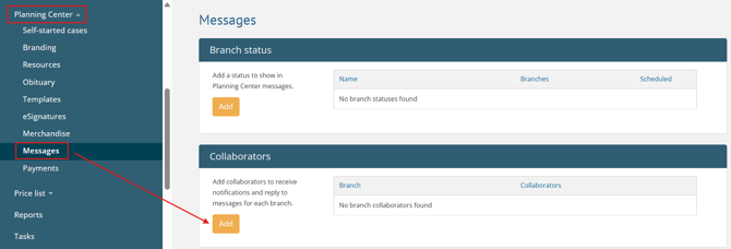 Admin settings > Planning Center > Messages