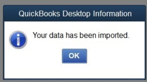 Screenshot of success message