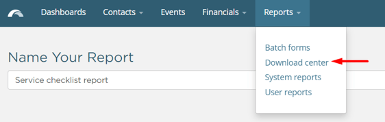 Reports > Download Center