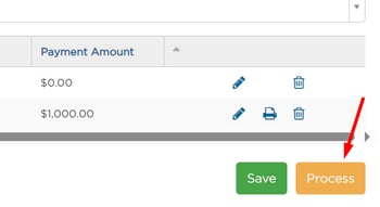 Process batch button