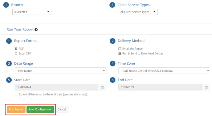 System report filters
