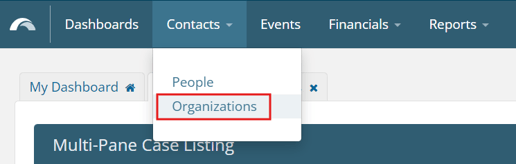 Contacts > Organizations
