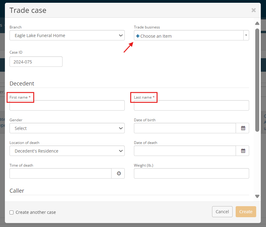Create a trade case