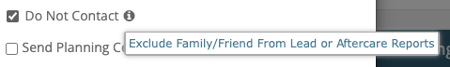 do not contact checkbox