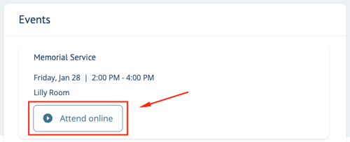 attend online button