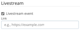 Livestream event checkbox