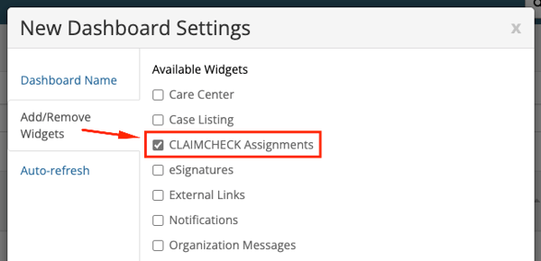 enable claimcheck assignments