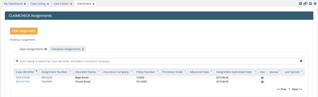 newly created claimcheck dashboard