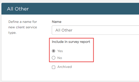 Include in survey report
