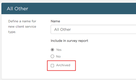 Archive client service type