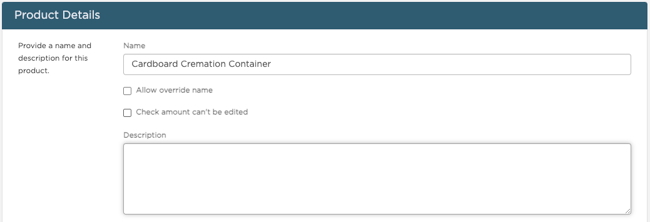 description box in product details
