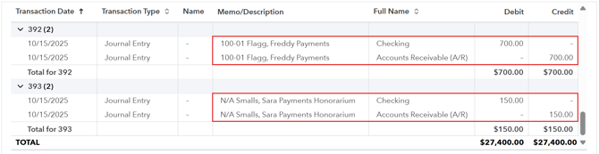 Two payment entries in QuickBooks Online