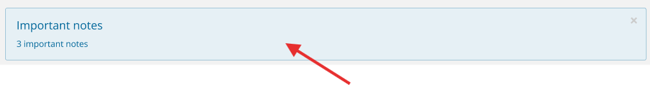 Important notes banner