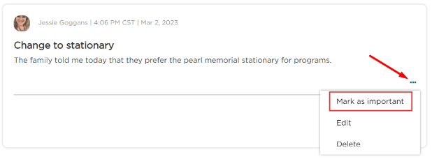 Ellipsis > Mark as important