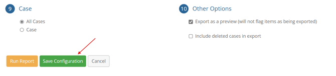 Save configuration button