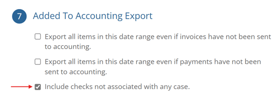 Added to Accounting Export checkboxes