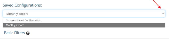 Newly saved configuration listed in dropdown