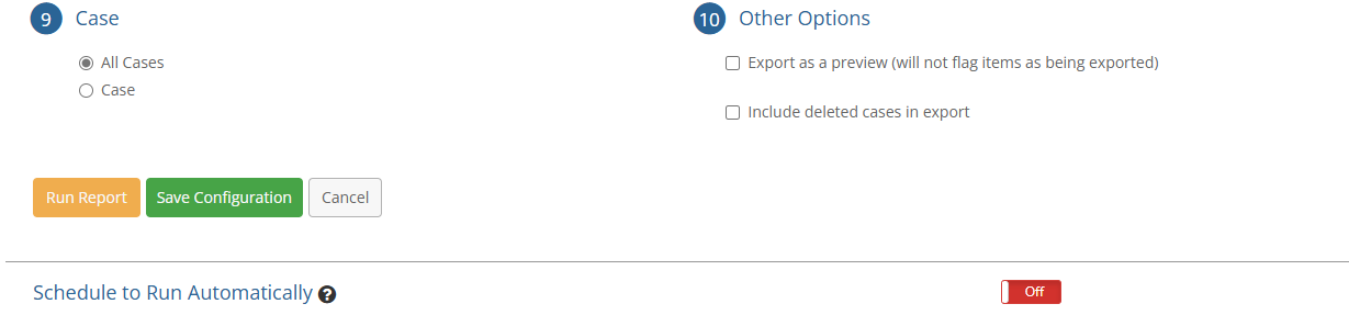 Accounting export settings