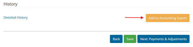 Add to Accounting Export button on Goods & Services page