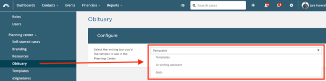 configure PC obituary settings