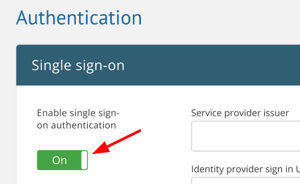 enable SSO toggle