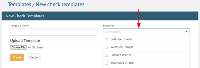 arrow pointing to the multi-select dropdown
