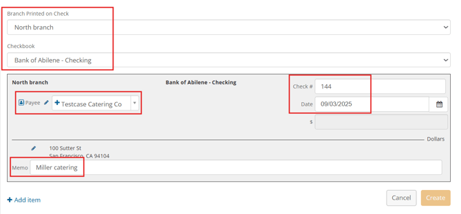 Case-related check example