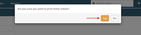 Print checks confirmation modal