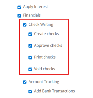 Check Writing permissions checkboxes