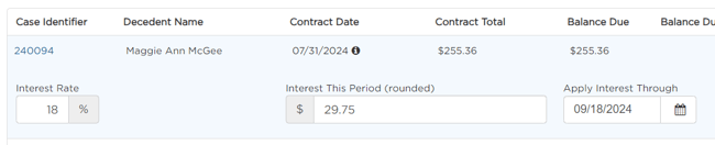 Apply interest fields