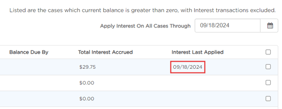 Interest Last Applied column