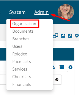 Admin > Organization