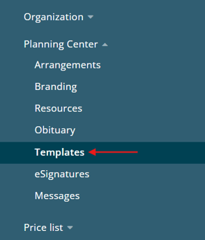 Planning Center > Templates in the side menu
