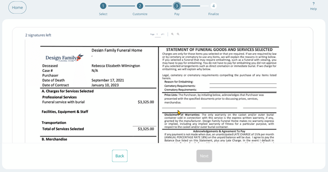 Click highlights to apply signatures in eSignature view