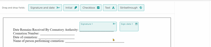 Selecting signer on signature field