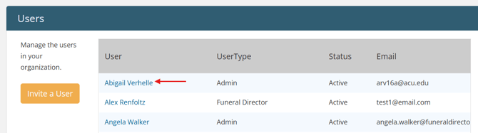 Users list