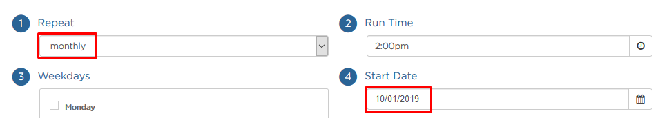 Enter Start Date if repeating monthly