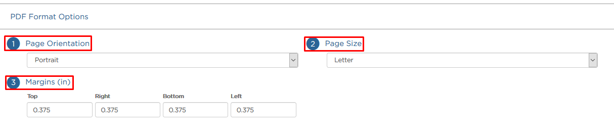 PDF Format Options