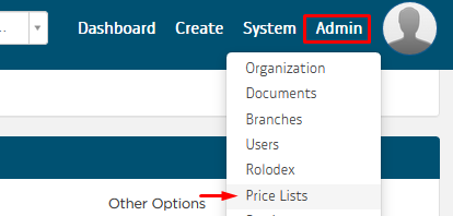 go to Price Lists under Admin drop down