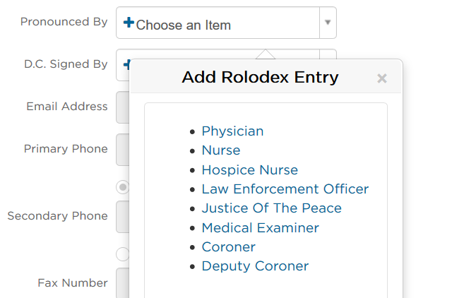 Add Rolodex Entry types