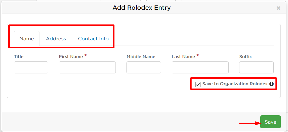 Add Rolodex Entry fields