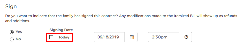 Signing Date fields