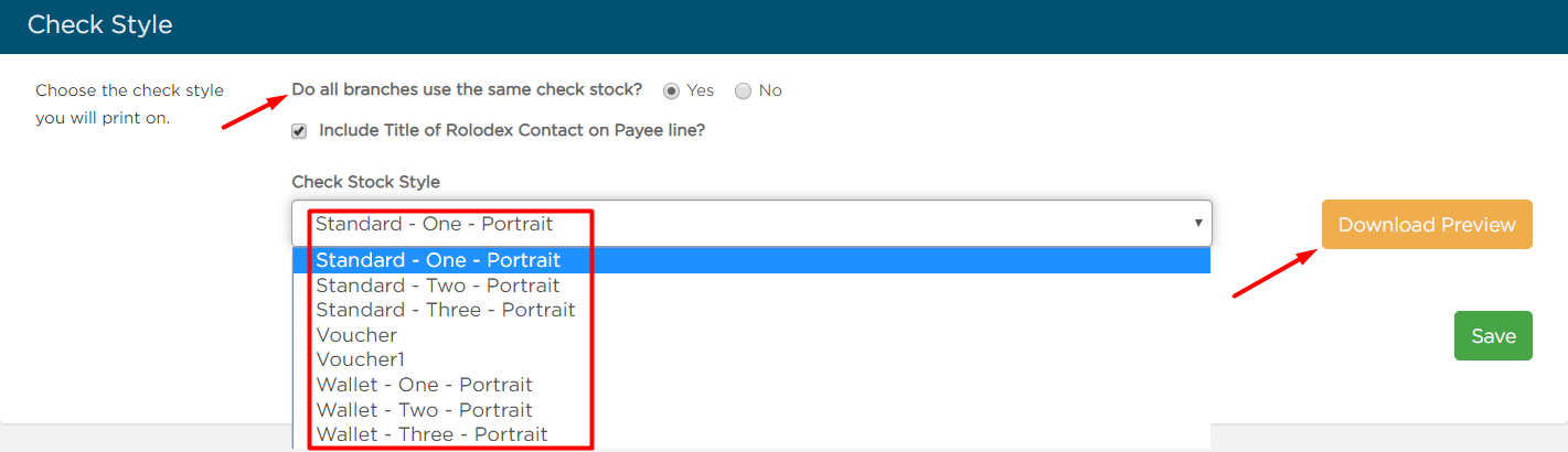 select Check Stock Style then click Download Preview button