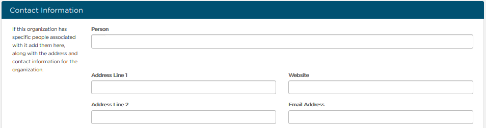 Contact Information fields